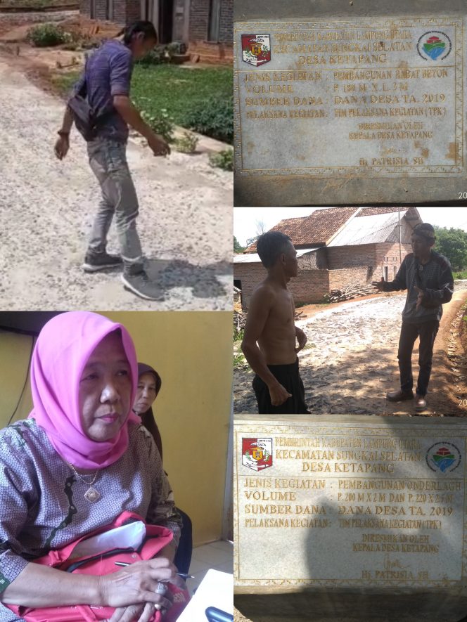 
 Sejumlah Pembangunan Jalan Didesa Ketapang Diduga Asal Jadi