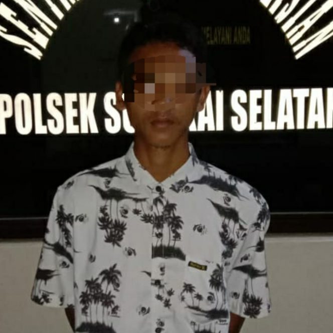 
 caption foto : Tersangka AP yang berhasil dibekuk jajaran Sungkai Selatan 
