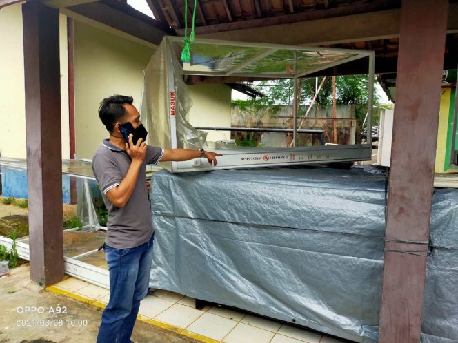 
 caption : Inilah diantara disinfektan chamber yang diduga pengadaannya  di mark up
