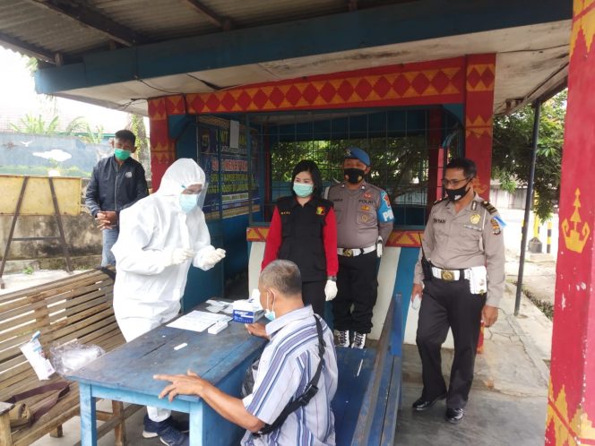 
 Satgas OKK Polres Lampura Gelar Rapid Test Antigen