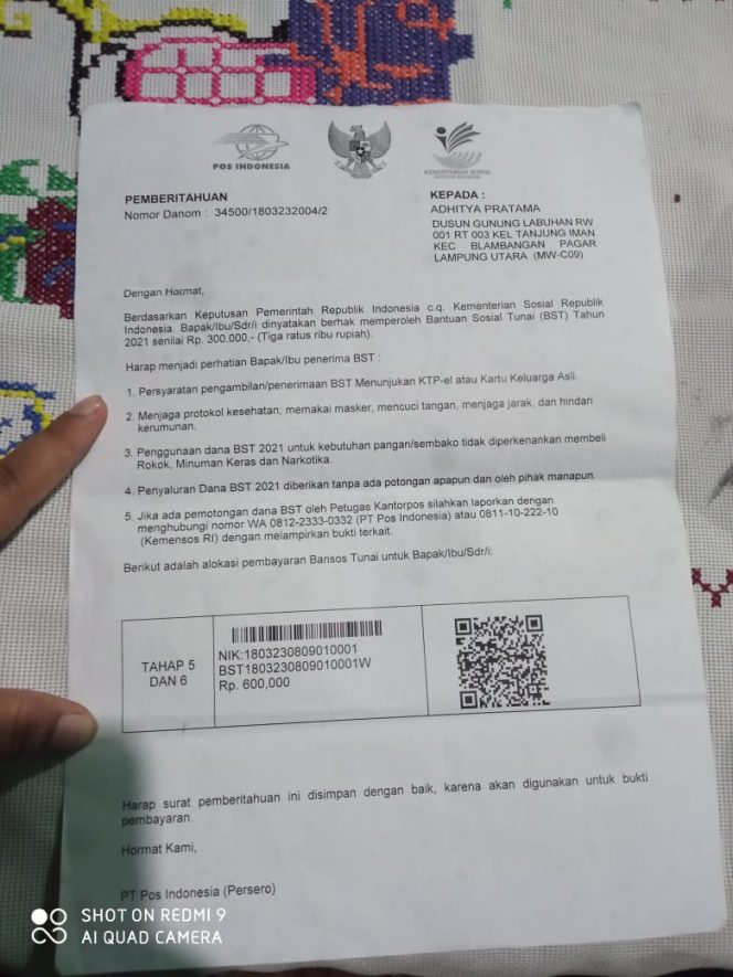 
 Alasan Double Bantuan, Undangan BST Ditarik