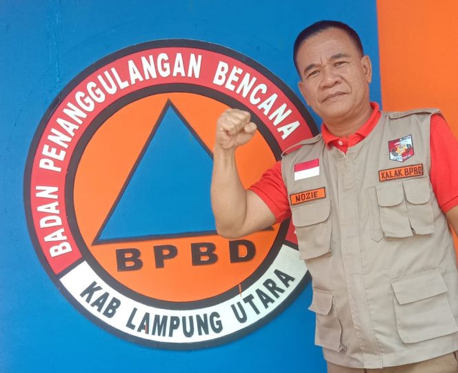 
 Foto Kepala BPBD Lampura Nozi Efialis.
