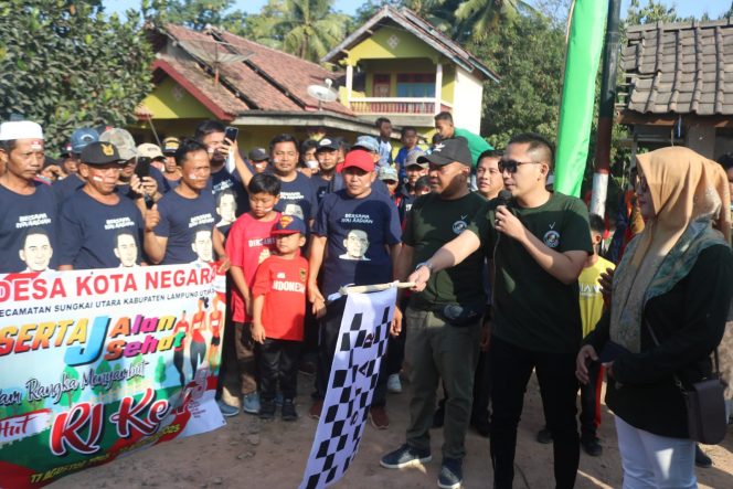 
 Buka Jalan Sehat, Lautan Manusia Tumpah Ikuti Jalan Sehat Sungkai Utara