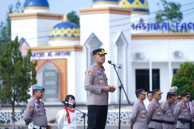 
 Pimpin Apel Pagi, Soal Disiplin ini Kata AKBP Teddy Rachesna