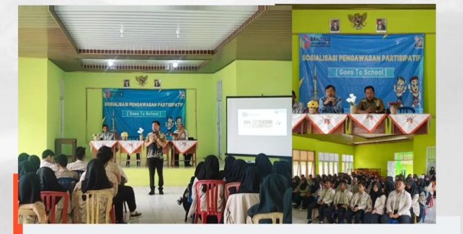 
 Anggota Bawaslu Lampura Mad Akhir, saat menjadi pemateri  pengawasan partisipatif bagi pemilih pemula di Aula MAN 1 Lampura, Rabu 11 OKtober 2023. Foto IST ---- 